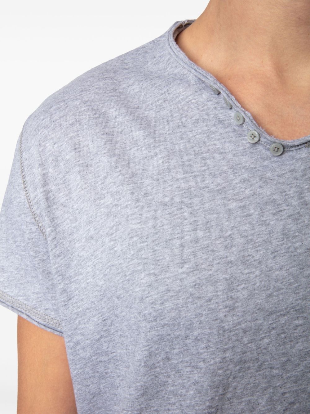 Henley-neck T-shirt - 7