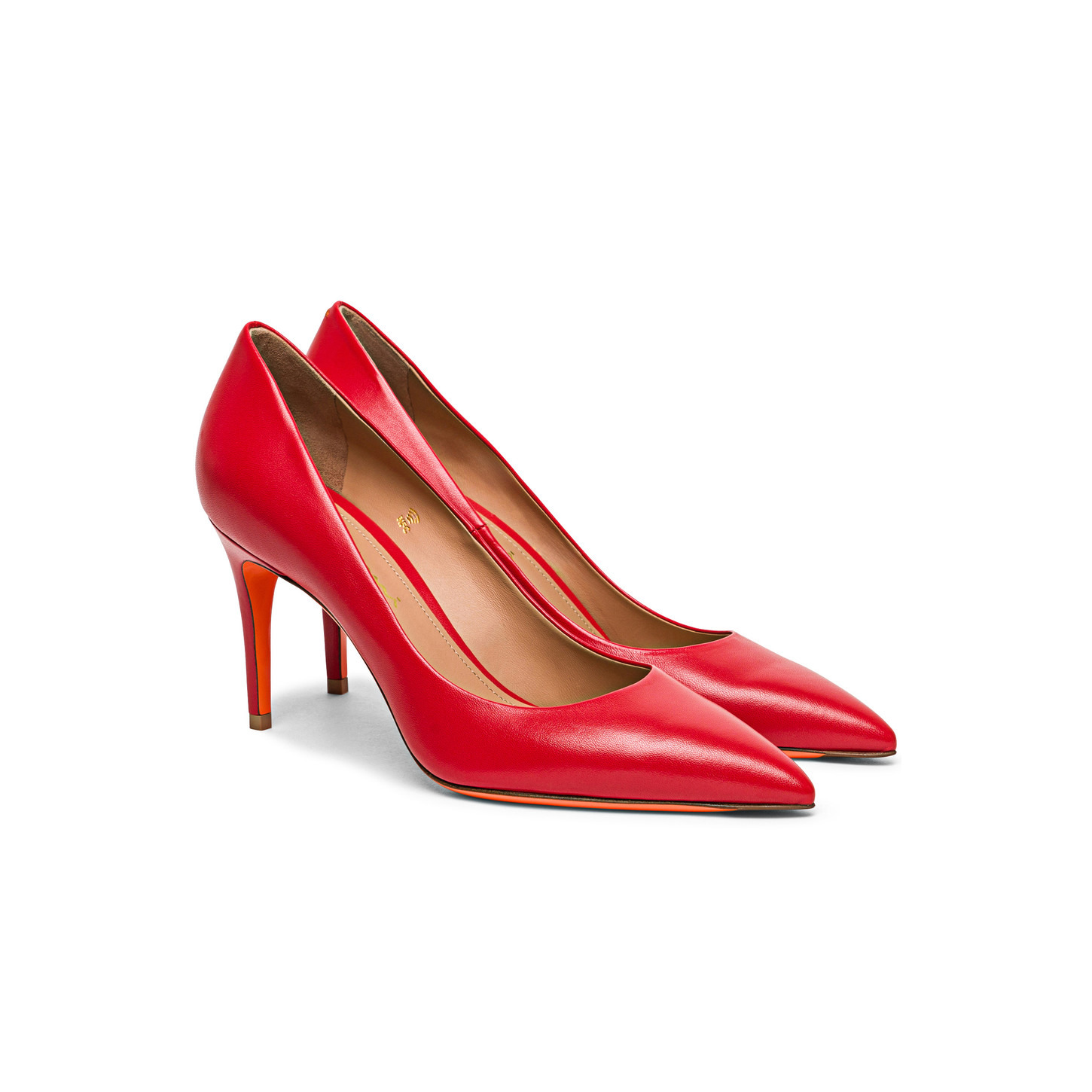 Women's red leather high-heel pump - 2