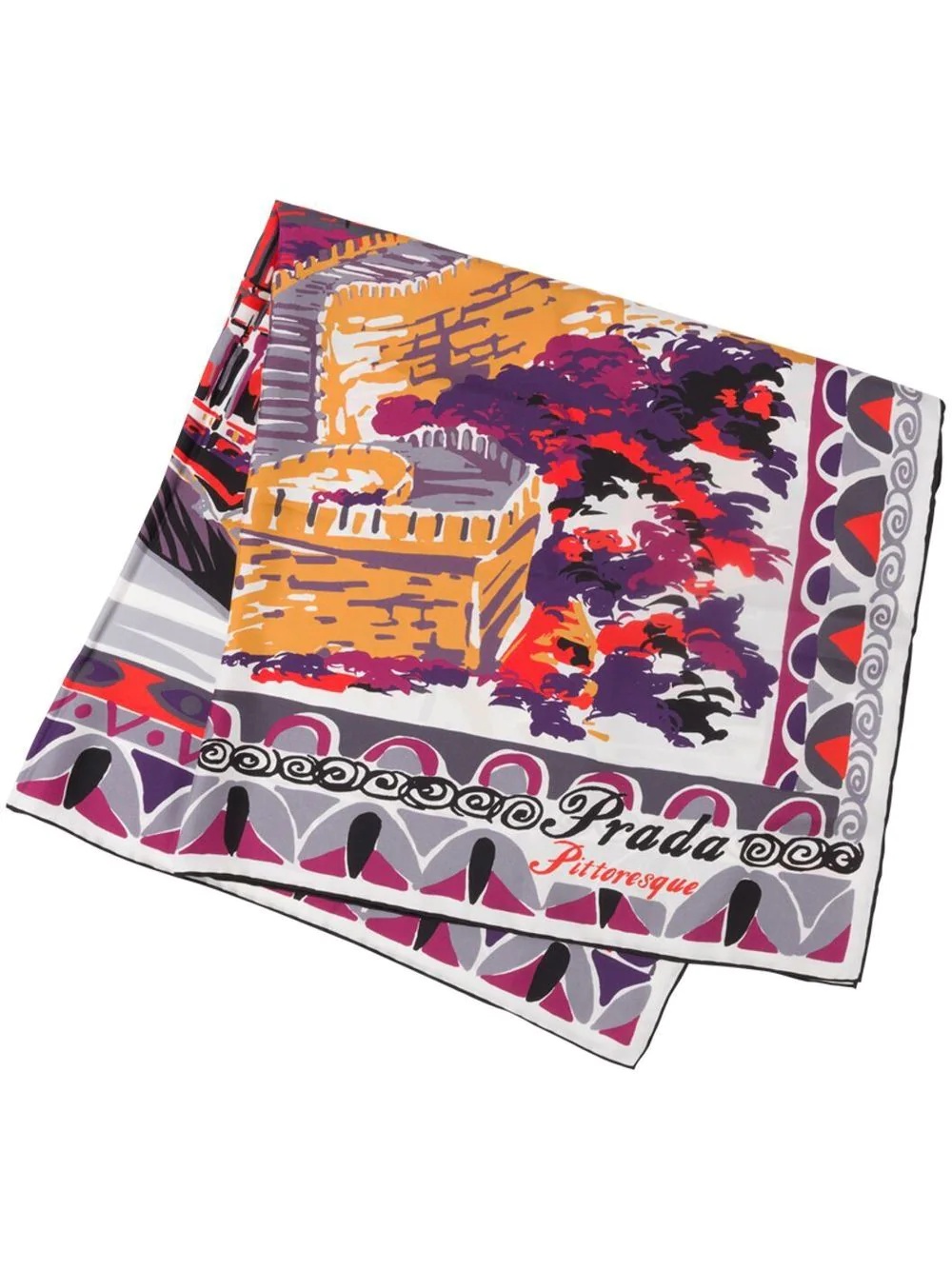 Pittoresque Beijing printed silk foulard - 1