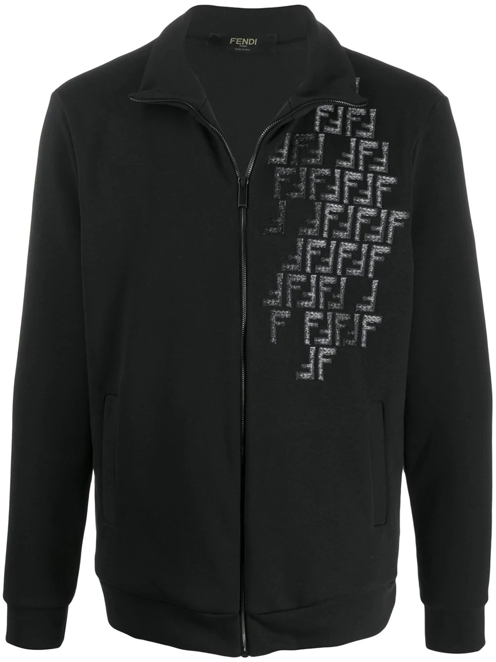 FF-embroidered zip sweatshirt - 1