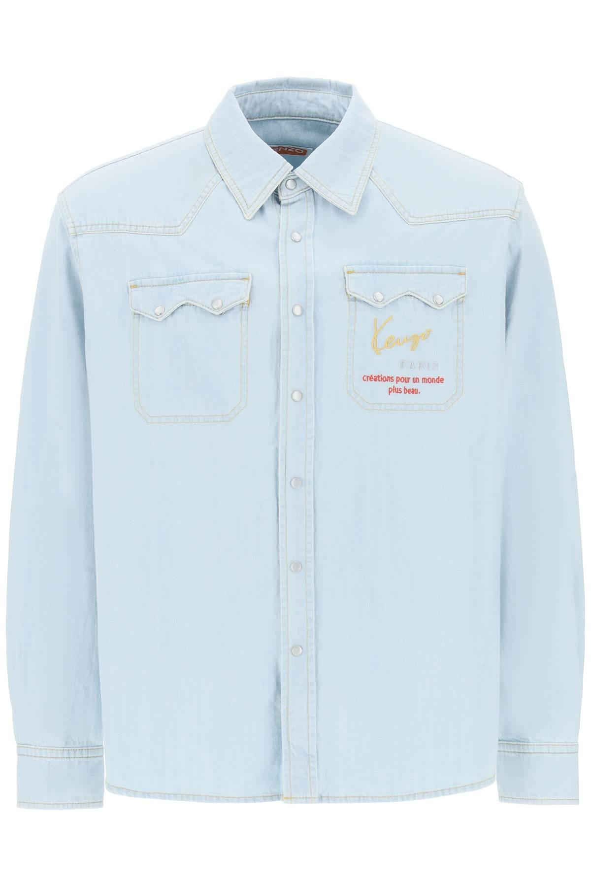 EMBROIDERED DENIM WESTERN SHIRT - 1