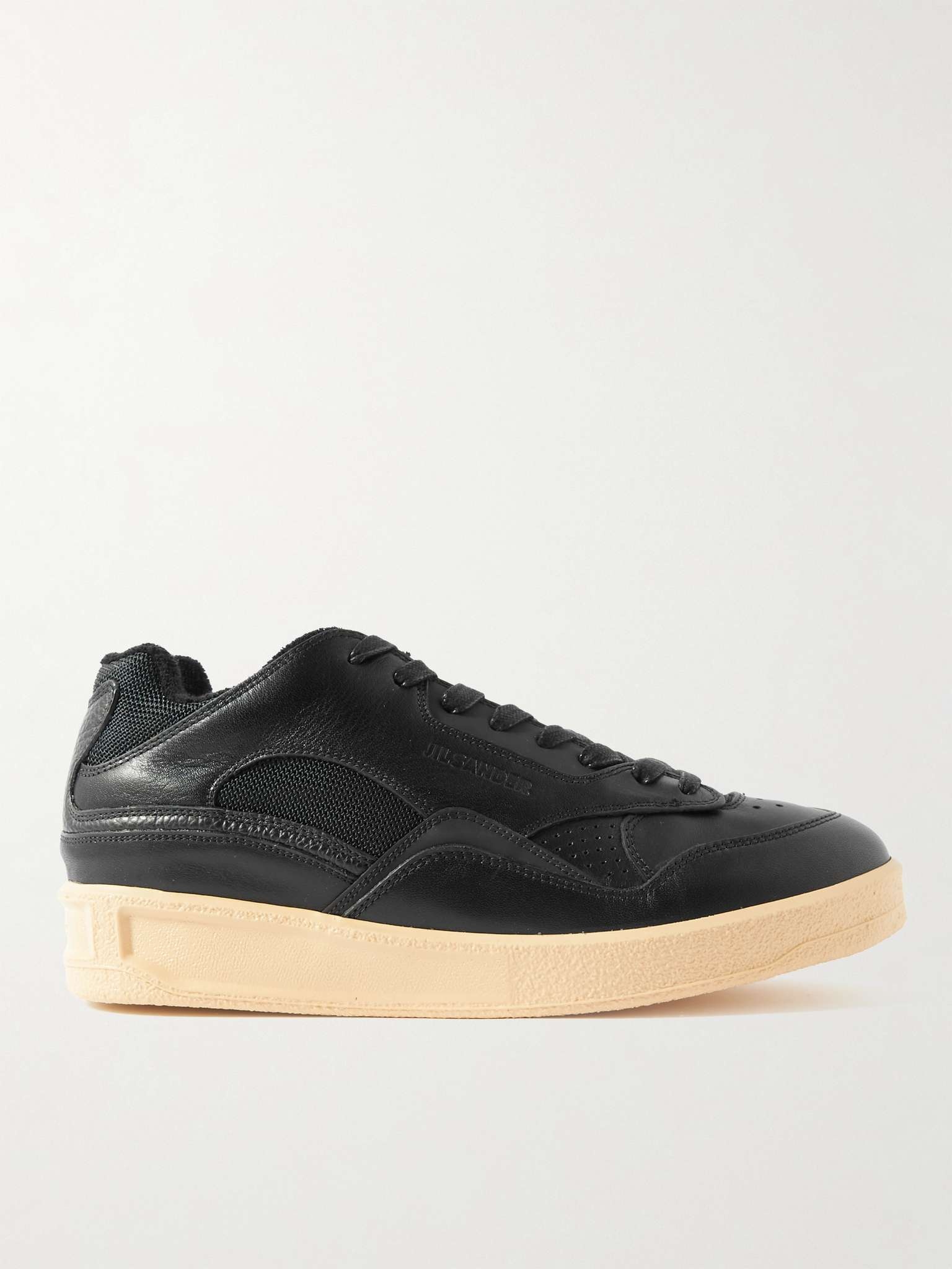 スニーカー JIL SANDER SMOOTH LEATHER AND MESH SNEAKERS Black Leather sneakers | JIL SANDER | NET-A-PORTER