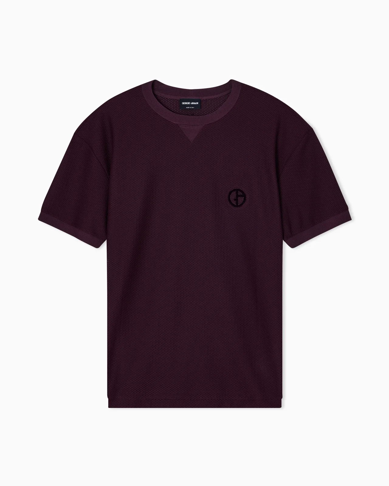 CREW-NECK T-SHIRT IN TECHNICAL WAFFLE FABRIC - 1
