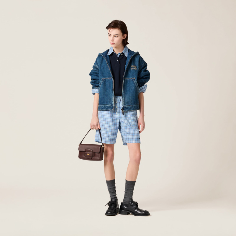 Miu Miu Denim hoodie jacket outlook