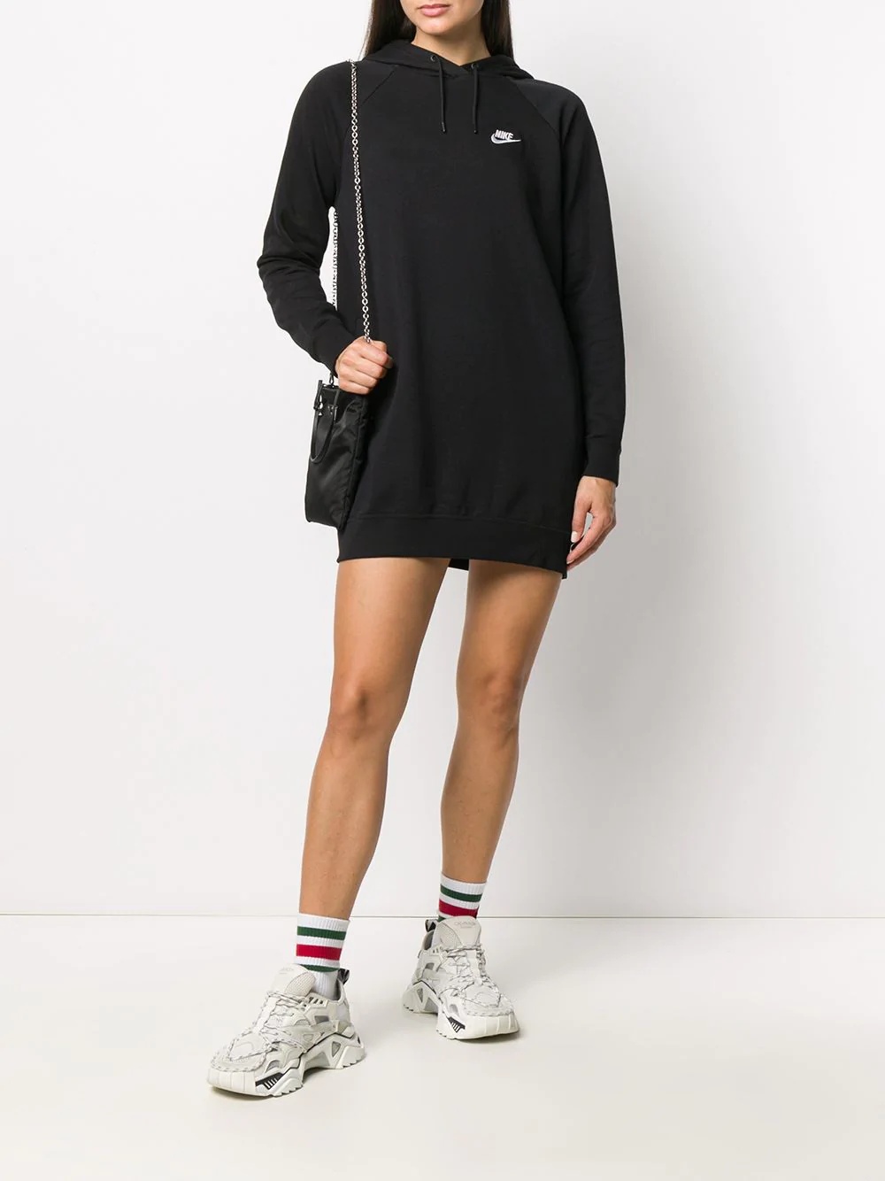 Swoosh print hooded dress - 2