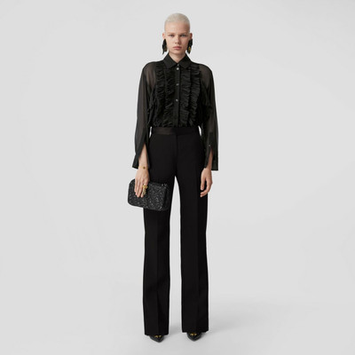 Burberry Silk Trim Wool Tailored Trousers outlook