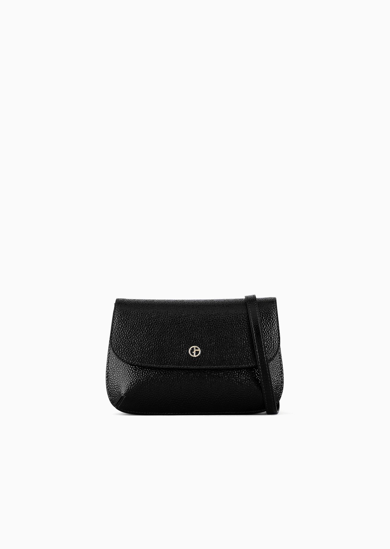 Mini la Prima shoulder bag in pebbled patent leather - 1