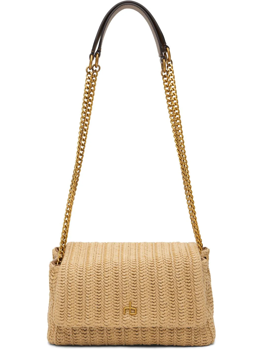 Beige Chelsea Small Straw Flap Bag - 1