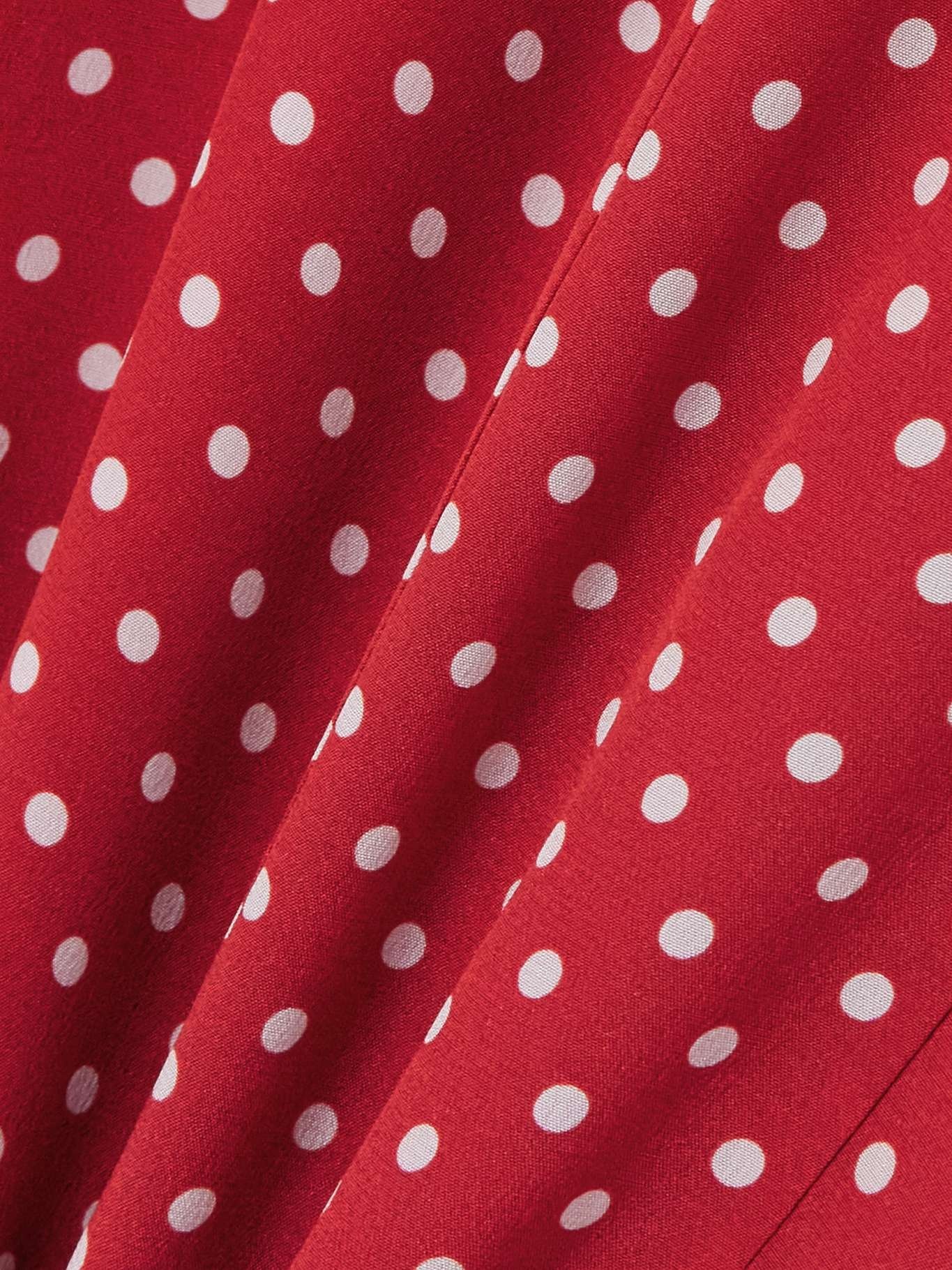 Bow-embellished polka-dot silk-satin midi dress - 4