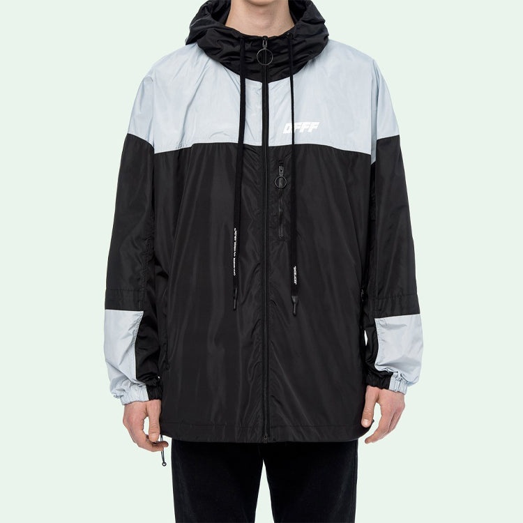 Off-White Mens Black White Splicing Jacket OMEA169E19E060031091 - 2