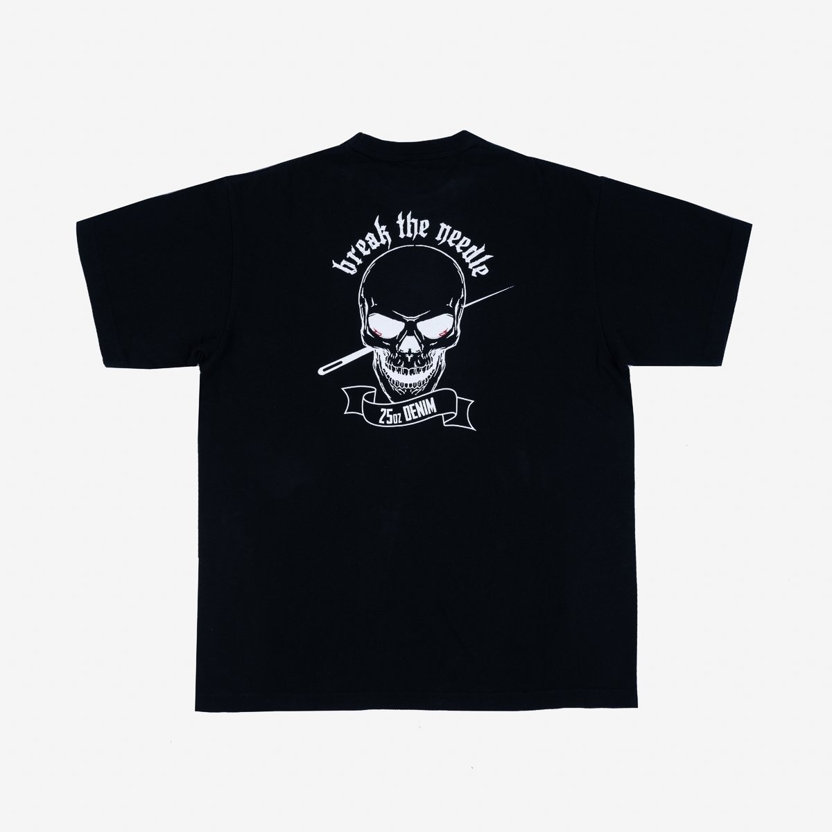 IHPT-BTN-BLK 6.5oz 'Break the Needle' Loopwheel Crew Neck T-Shirt With Longer Body - Black - 4