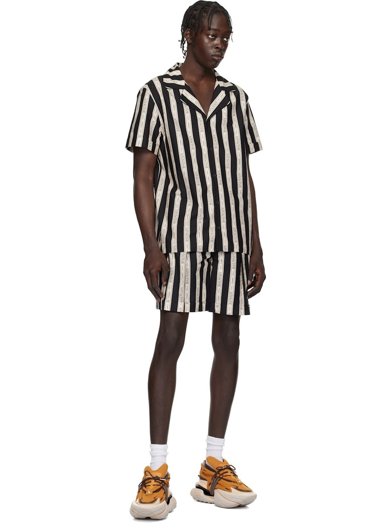Balmain Black & Beige Ribbon Shorts outlook