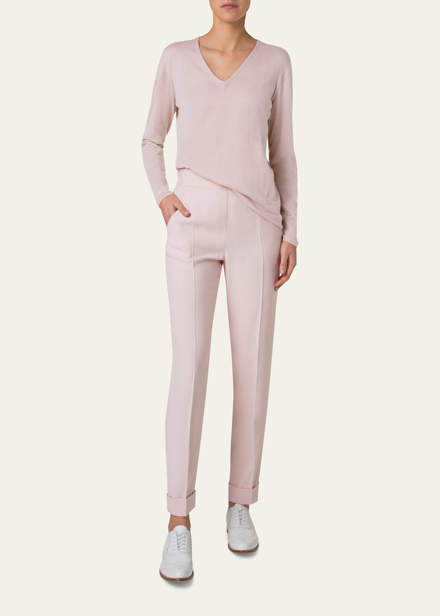 V-Neck Cashmere-Silk Sweater - 2