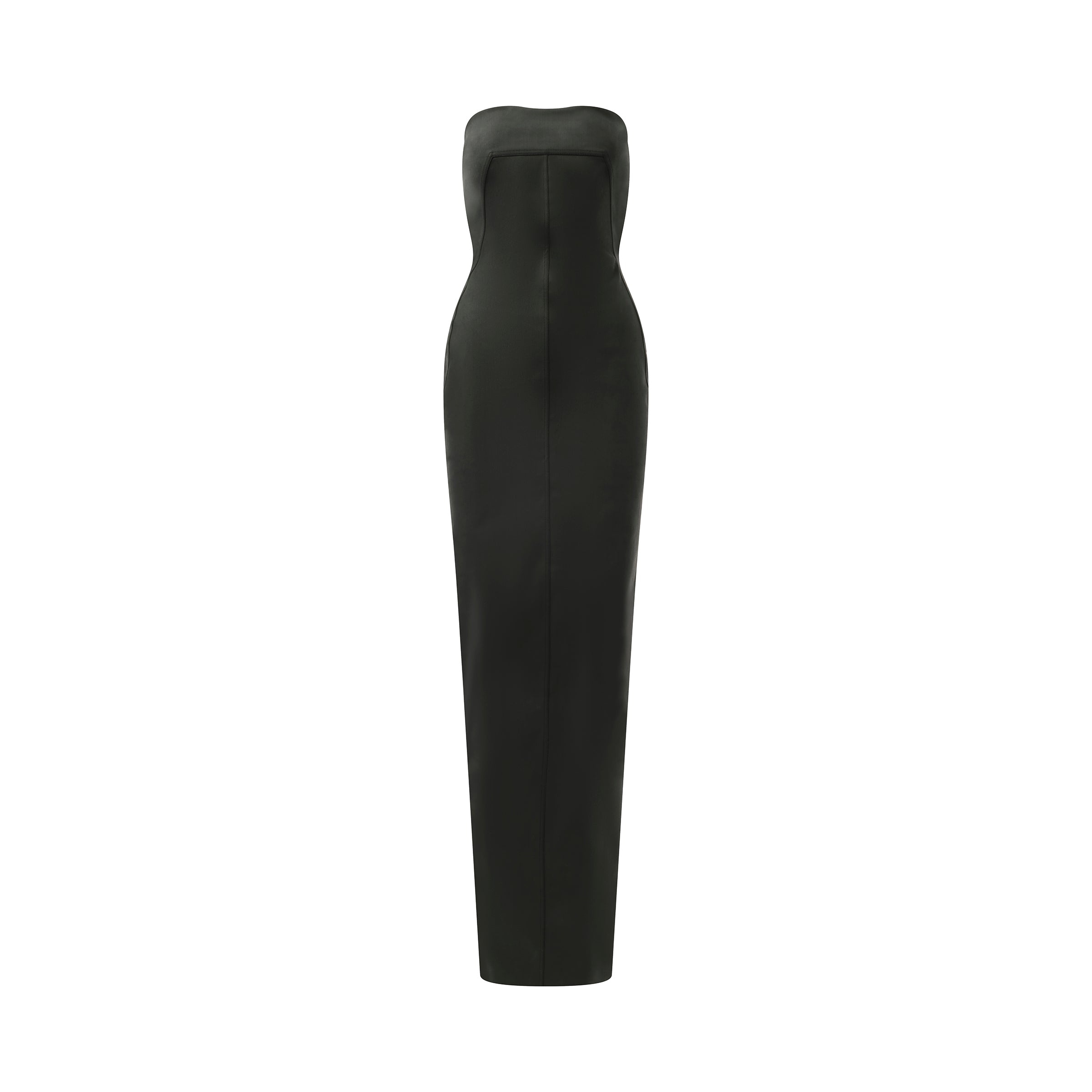 Stretch Denim Bustier Gown in Black - 2