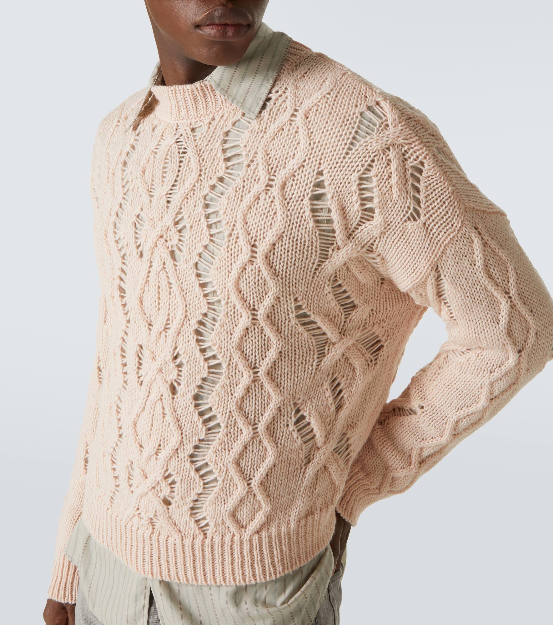 Cable Sonar Roundneck wool sweater - 5