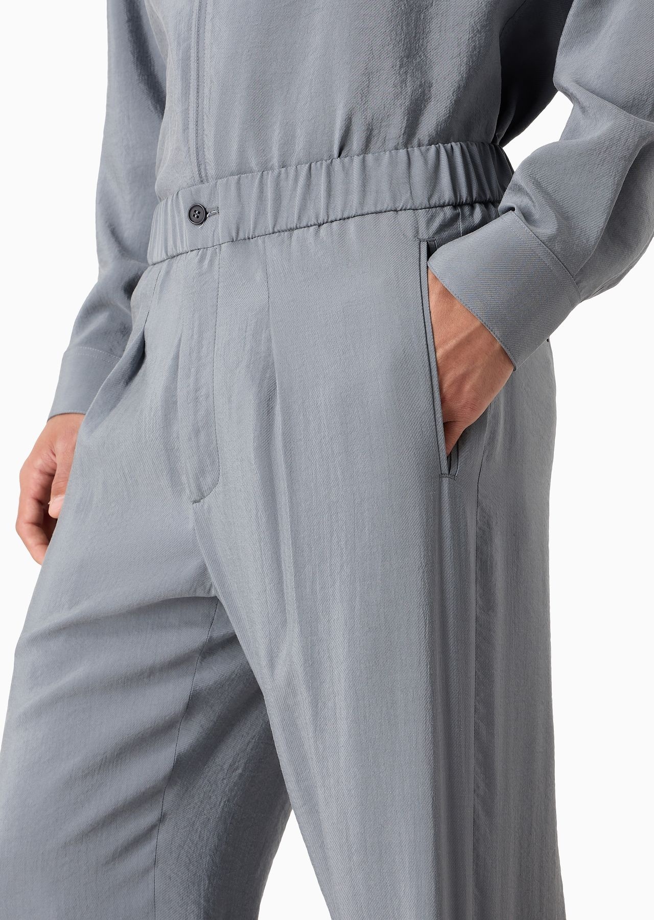One-dart trousers in a silk-blend twill - 5