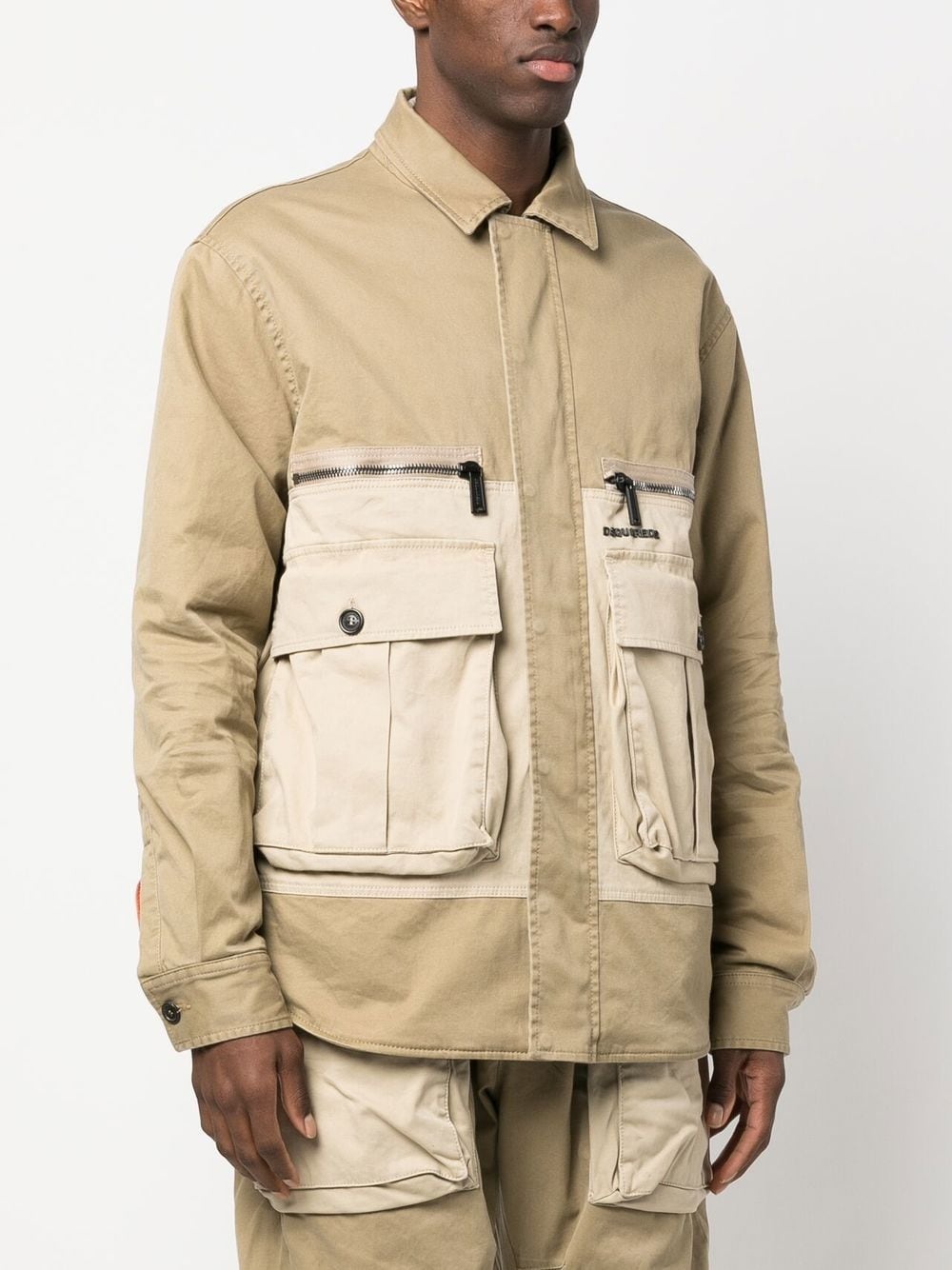 two-tone flap-pocket jacket - 3