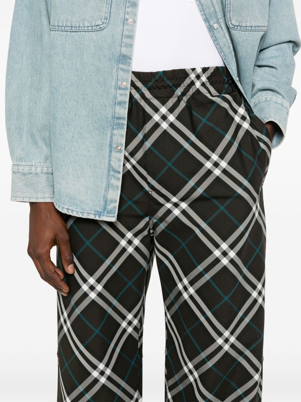 Vintage Check-print loose-cut trousers - 5