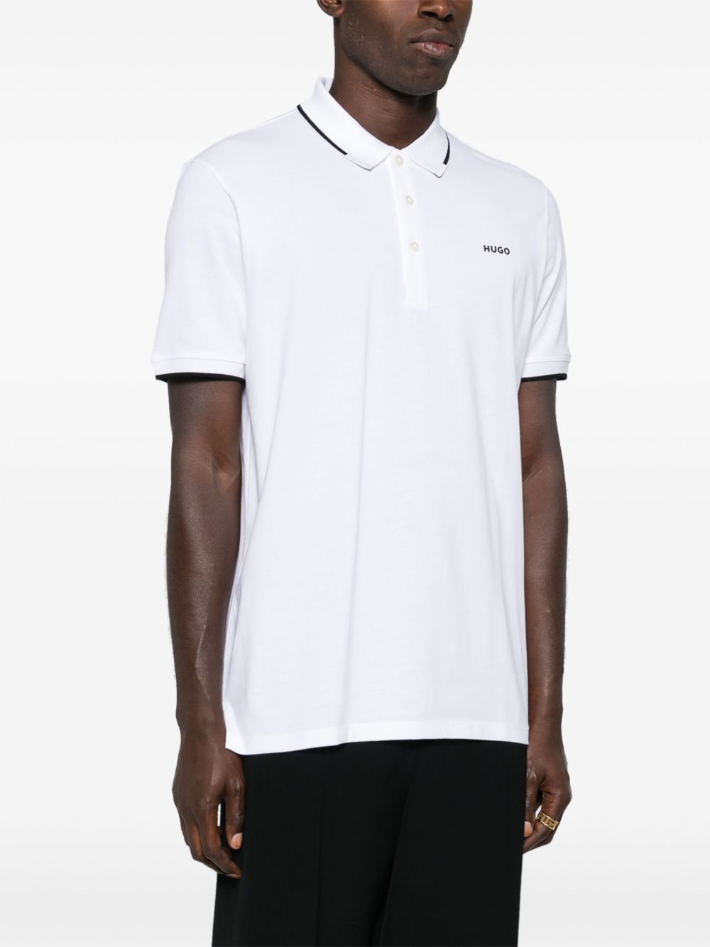 logo-appliqué polo shirt - 3