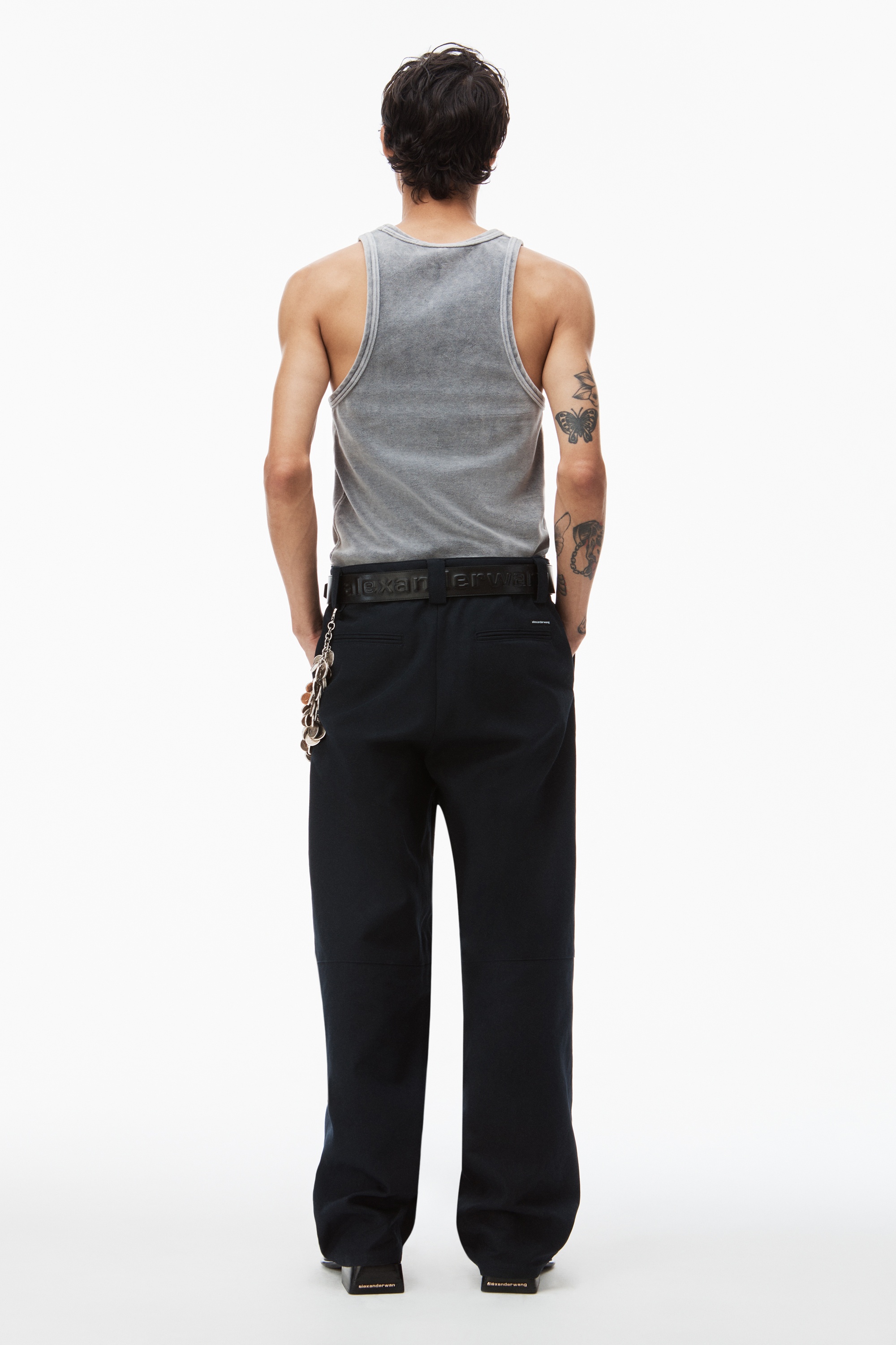 crew neck tank top in velour - 4