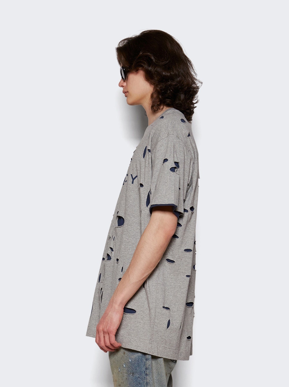 Distressed Oversized Tee Grey - 4