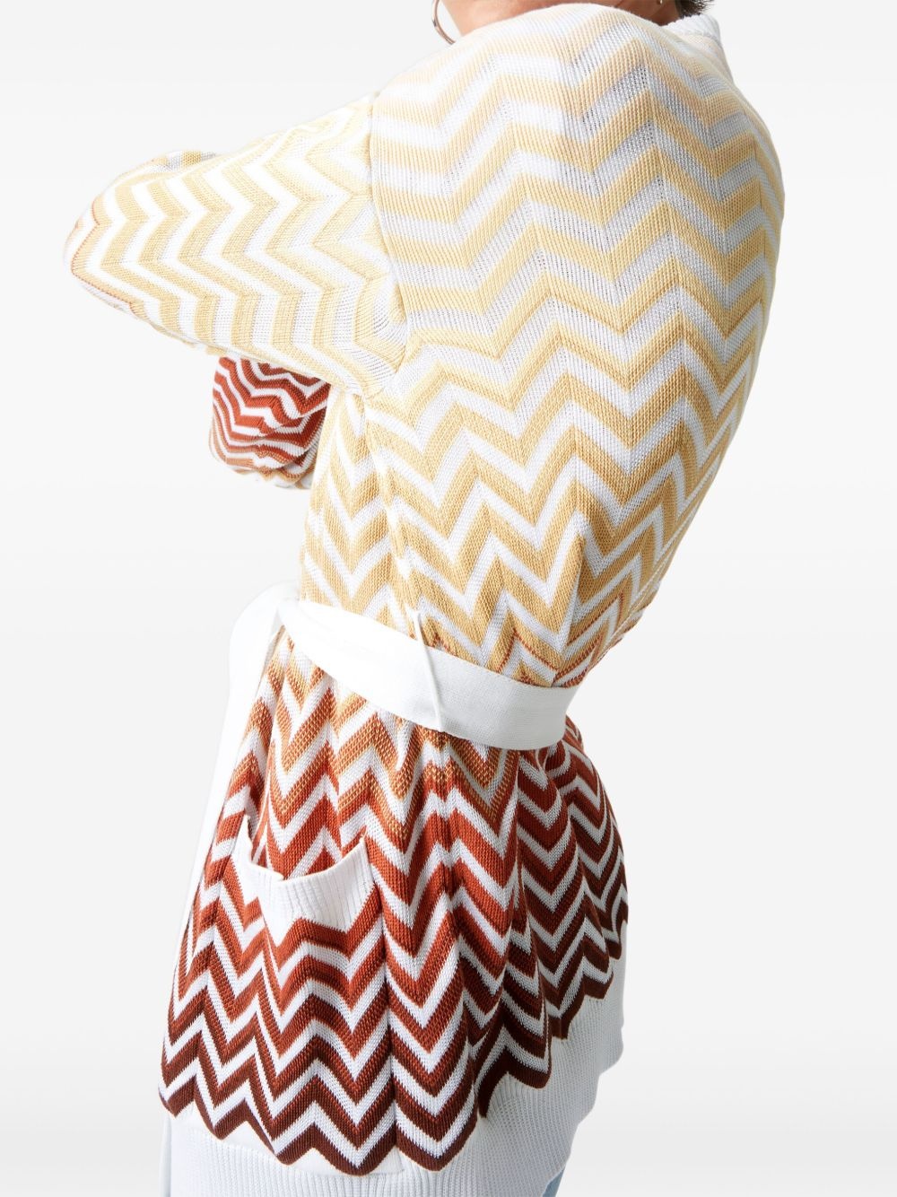 degradé chevron cardigan - 4