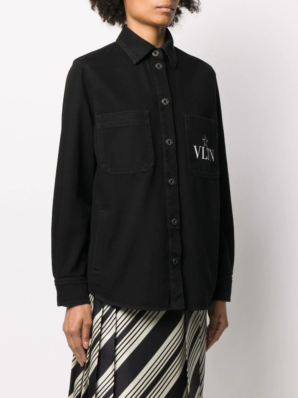 VLTN STAR print denim shirt - 3