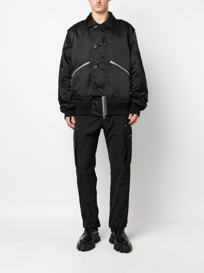 sacai zip-up cotton-blend bomber jacket outlook