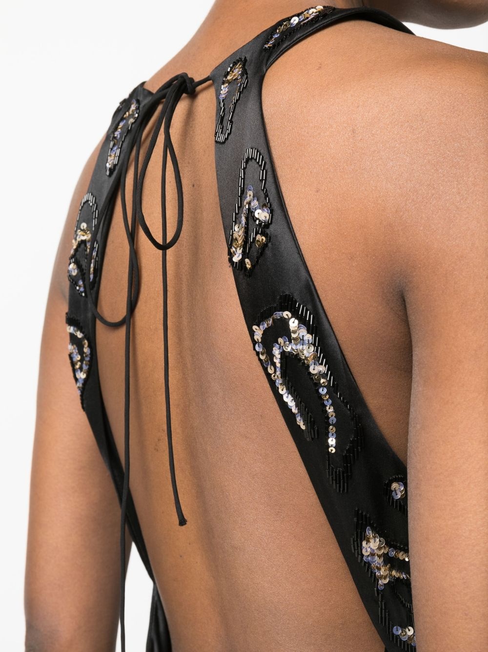 sequin-embellished open-back dress - 5