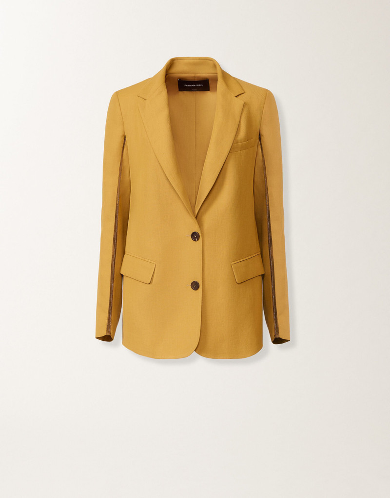 Oversized jacket in fluid linen and viscose 1