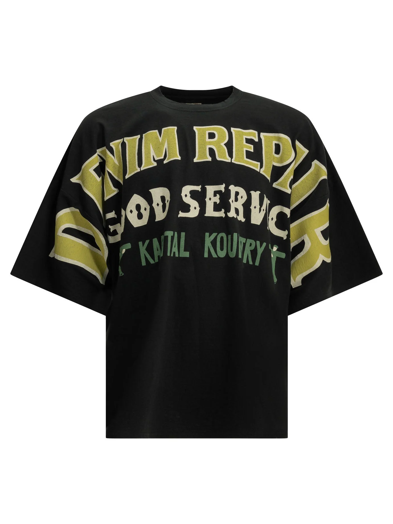 Kapital Jersey Huge Crew-neck T-shirt Black - 1