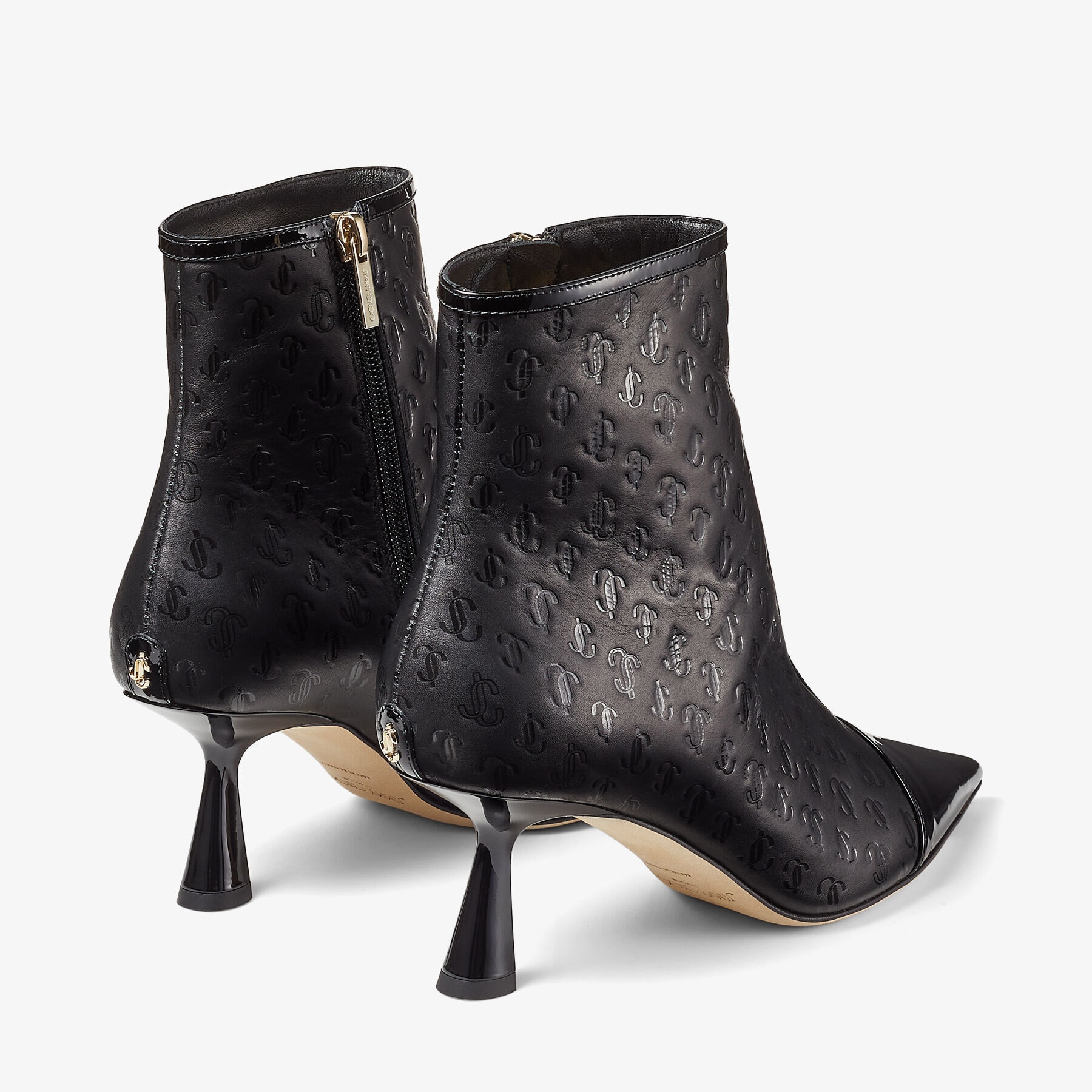 Kix/z 65
Black Patent and JC Monogram Leather Ankle Boots - 5