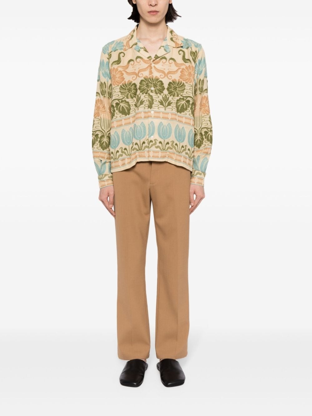 patterned-jacquard cotton shirt - 2