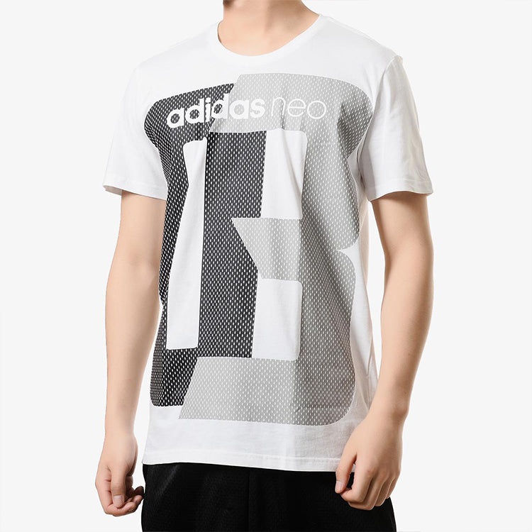 adidas neo M Fav Tshirt Printing Casual Sports Short Sleeve White CV6936 - 3