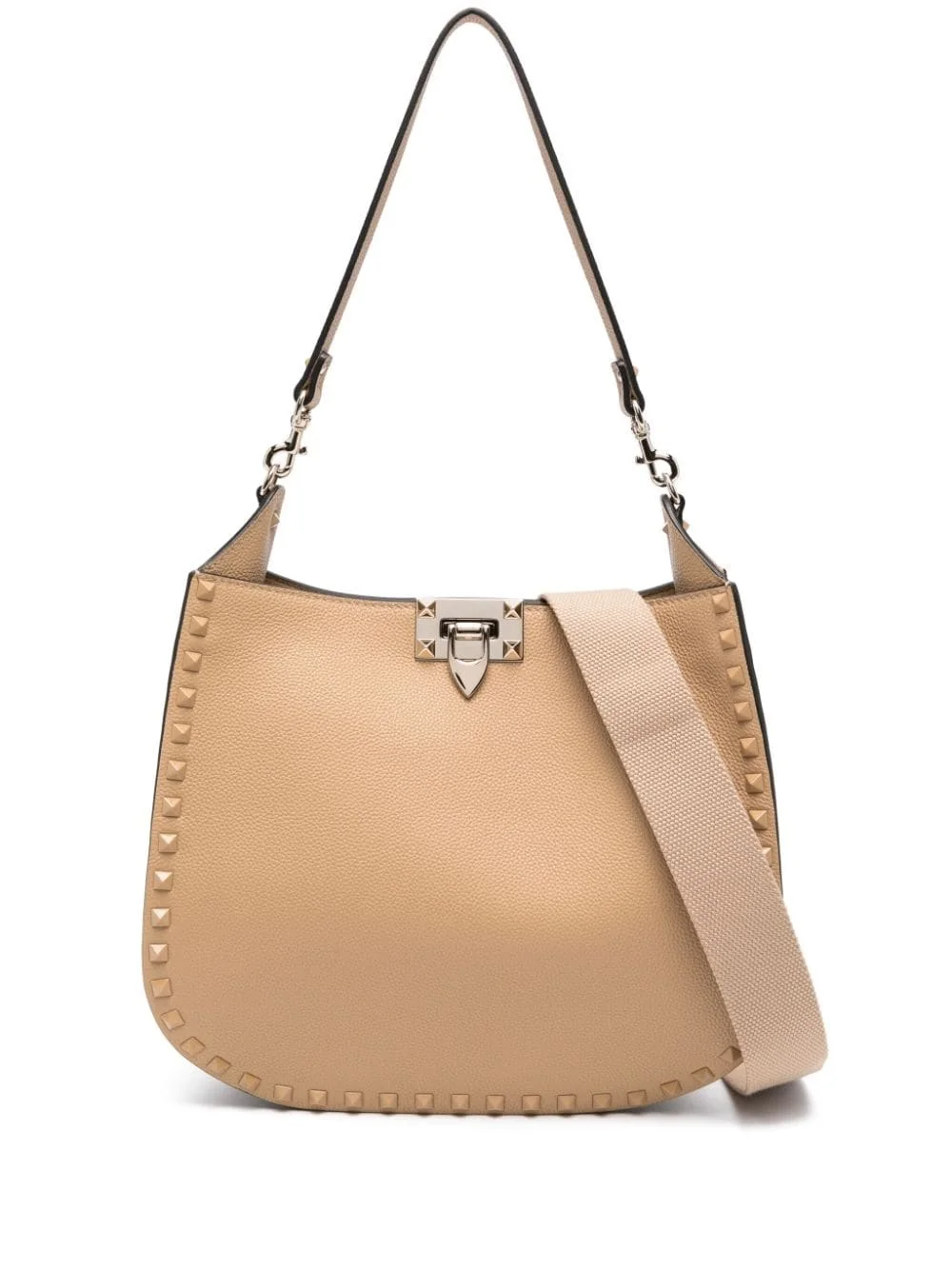 Rockstud-embellished leather shoulder bag - 1