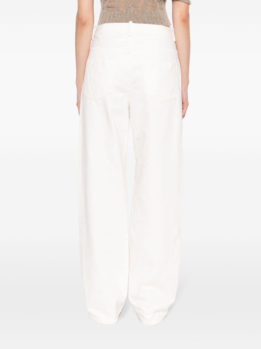 wide-leg cotton trousers - 4