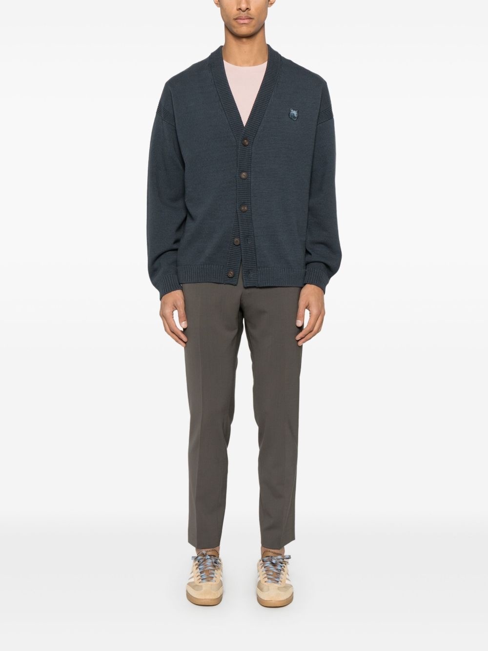 Bold Fox Head-patch cardigan - 2