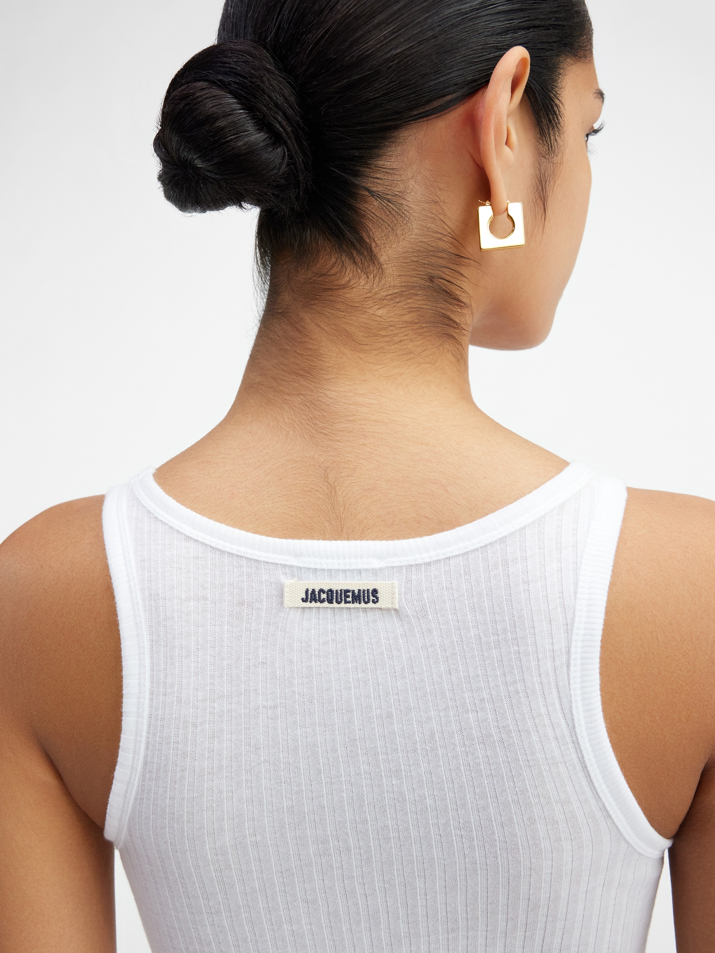 The Caraco ribbed cotton tank top in white - Jacquemus