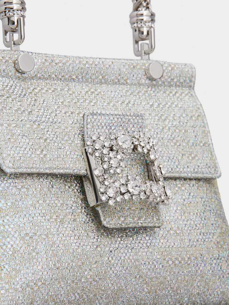 Viv' Cabas Jewel Flower Strass Buckle Mini Bag in Fabric 8