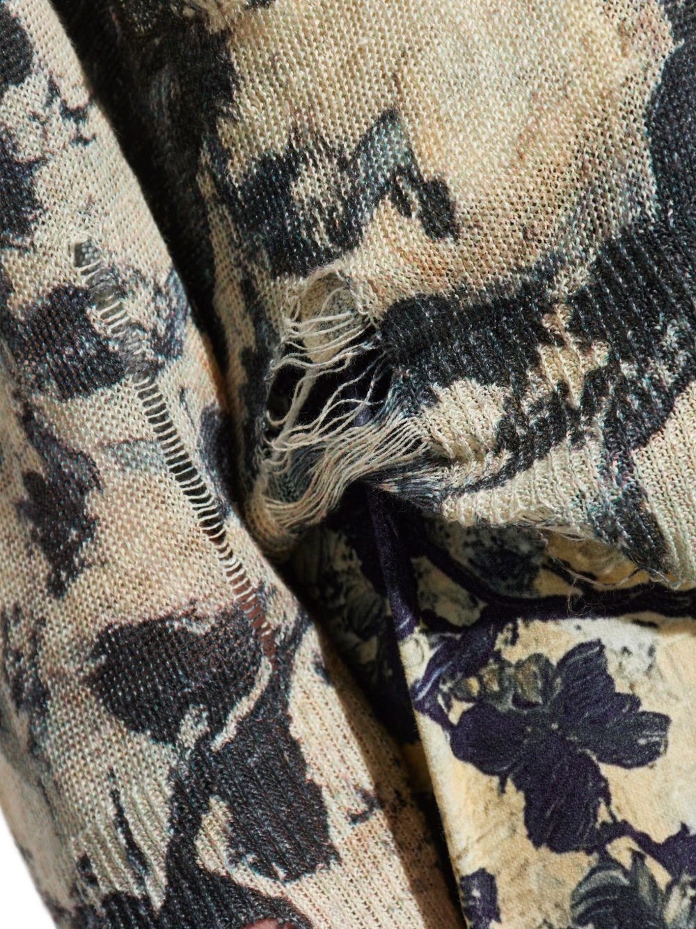 floral-print frayed cardigan - 5