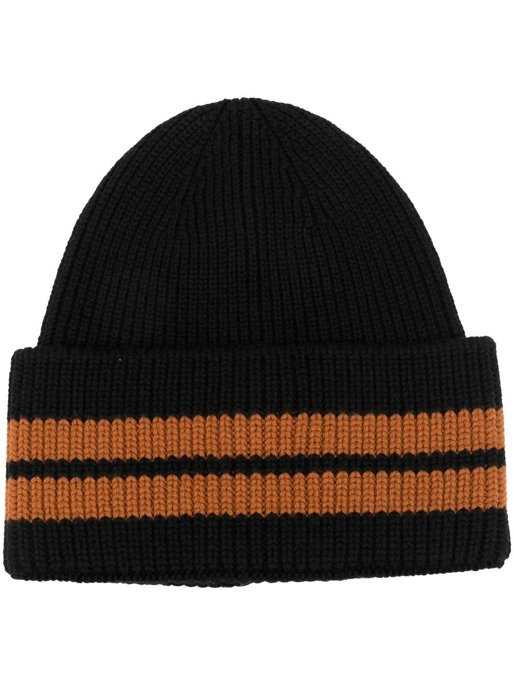 striped turn-up wool beanie - 1