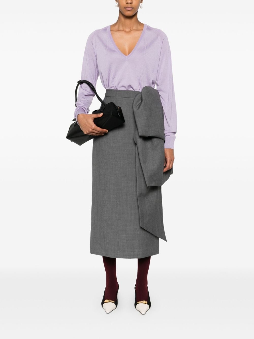 pointelle-trim sweater - 2
