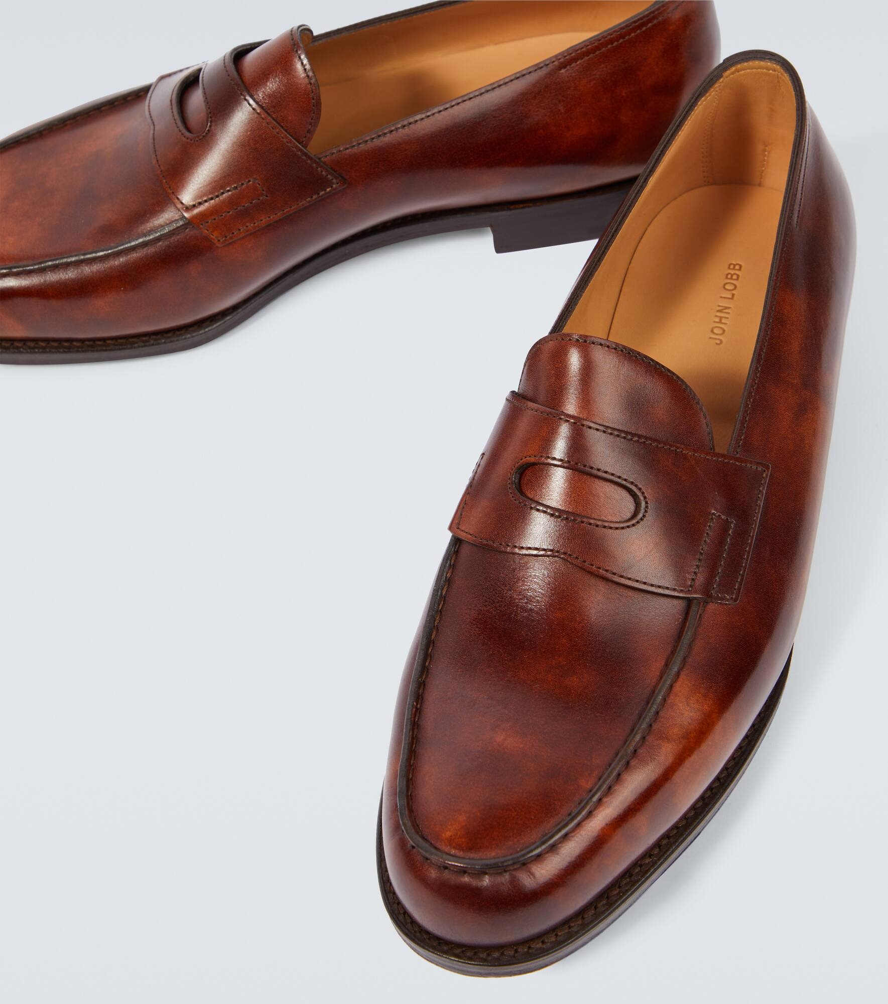 Lopez brushed leather penny loafers - 3