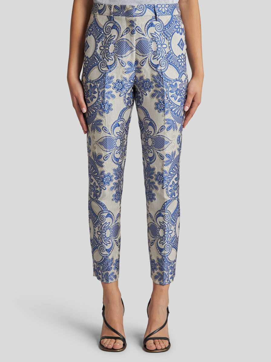 JACQUARD LACE CIGARETTE TROUSERS - 2