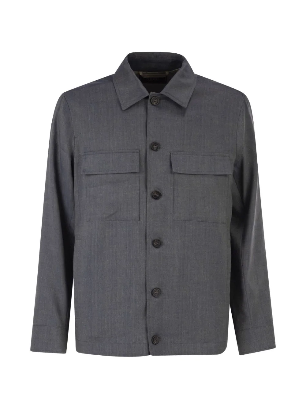 patch-pocket shirt jacket - 1