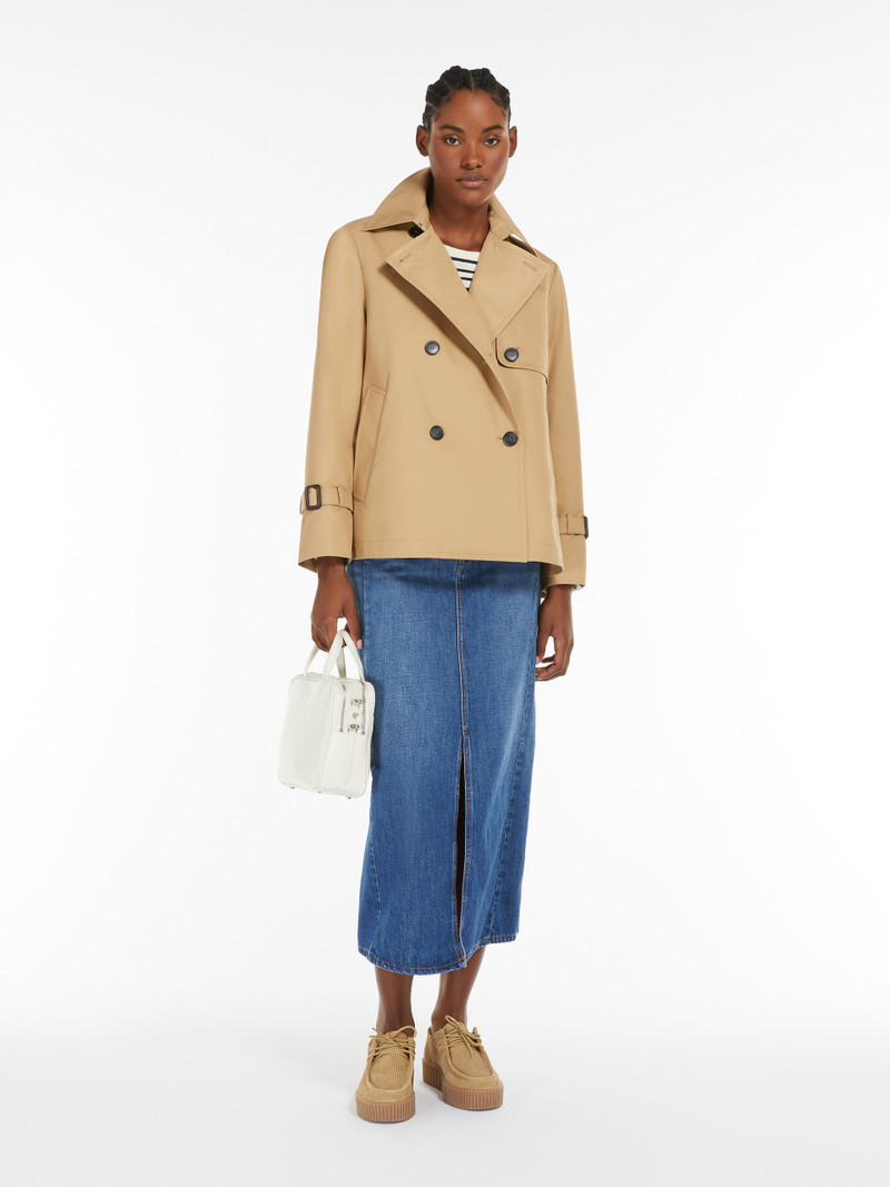 WEEKEND Max Mara BIGLIA Water-repellent gabardine short trench coat outlook