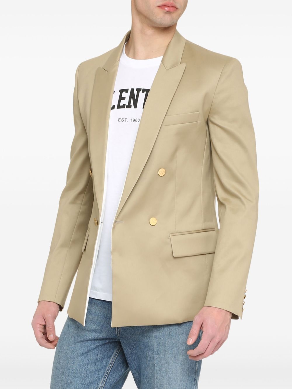 peak-lapels double-breasted blazer - 2
