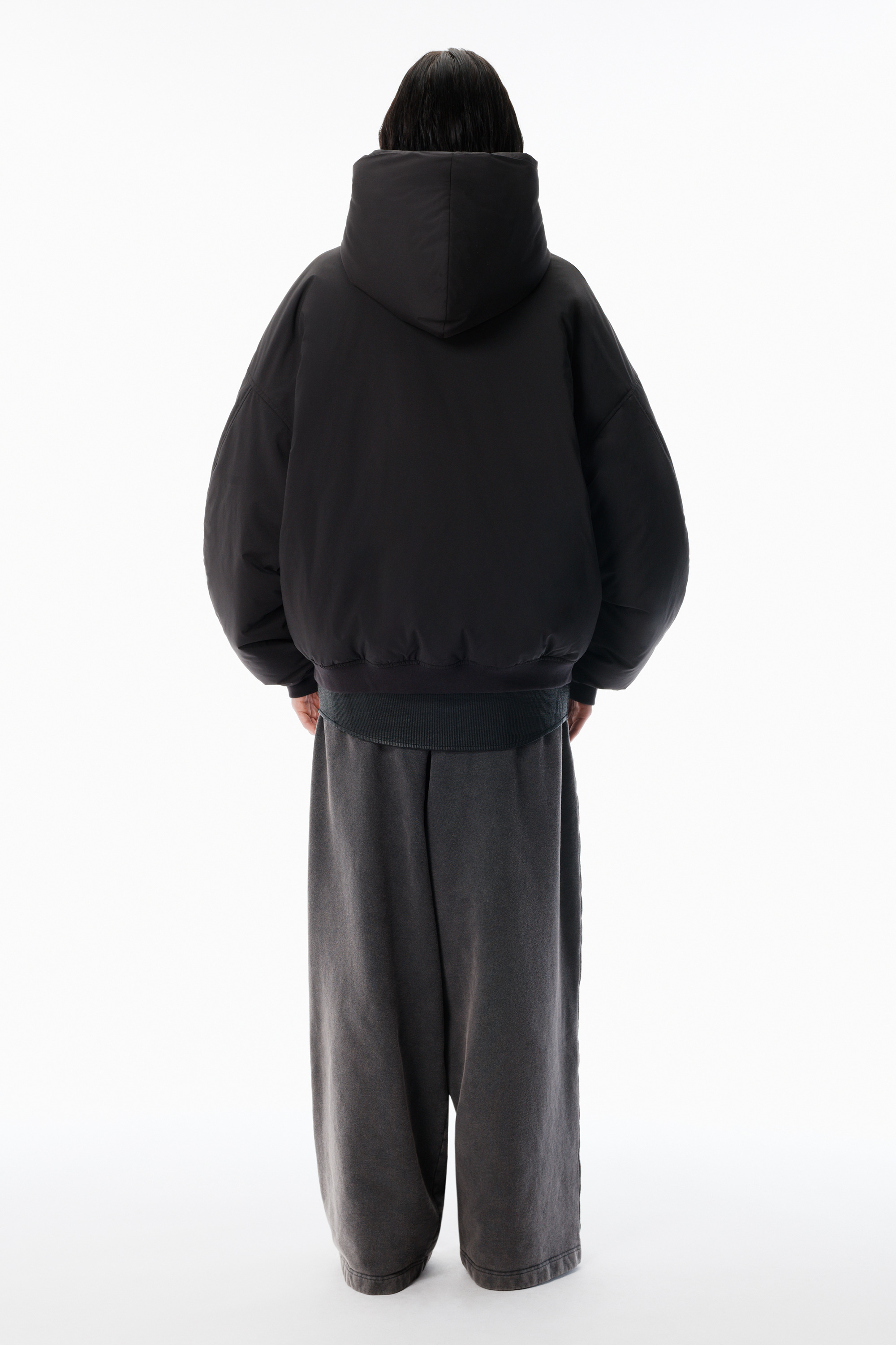 Black Hoodie Puffer Jacket - 4