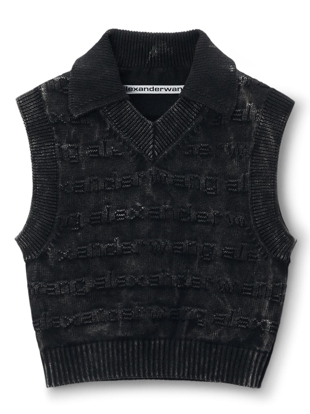 logo-intarsia knitted vest - 6