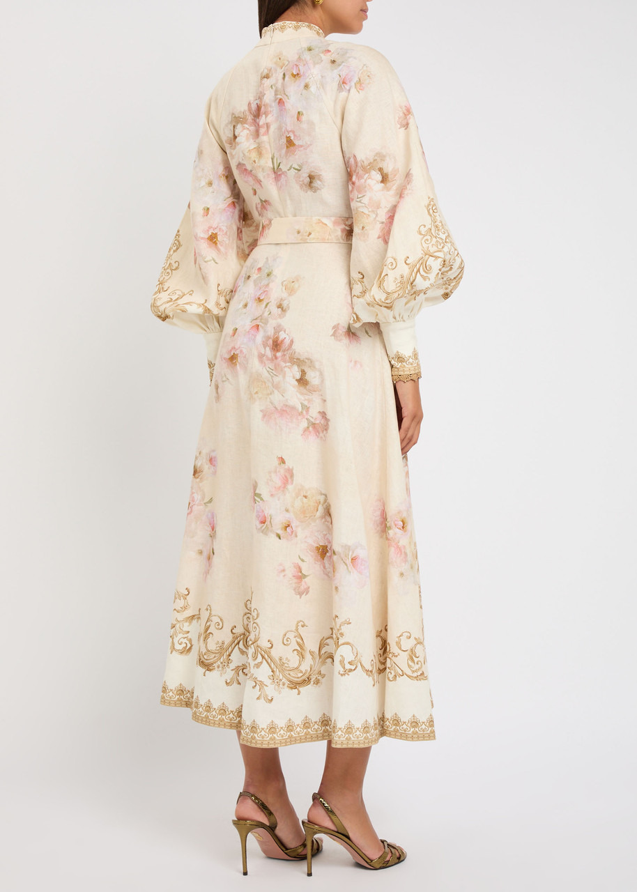 Zimmermann Hypnotic Floral-print Linen Midi Shirt Dress - 3
